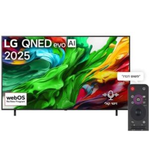 טלוויזיה "75 חכמה LG QNED AI ברזולוציית LG 4K אל ג`י דגם 75QNED86A6A